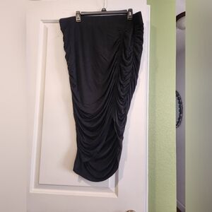 Torrid Black Asymmetrical Ruched Skirt